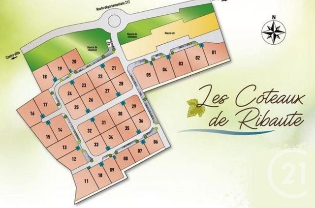 terrain à vendre - 400.0 m2 - RIBAUTE - 11 - LANGUEDOC-ROUSSILLON - Century 21 Immo Conseil 11
